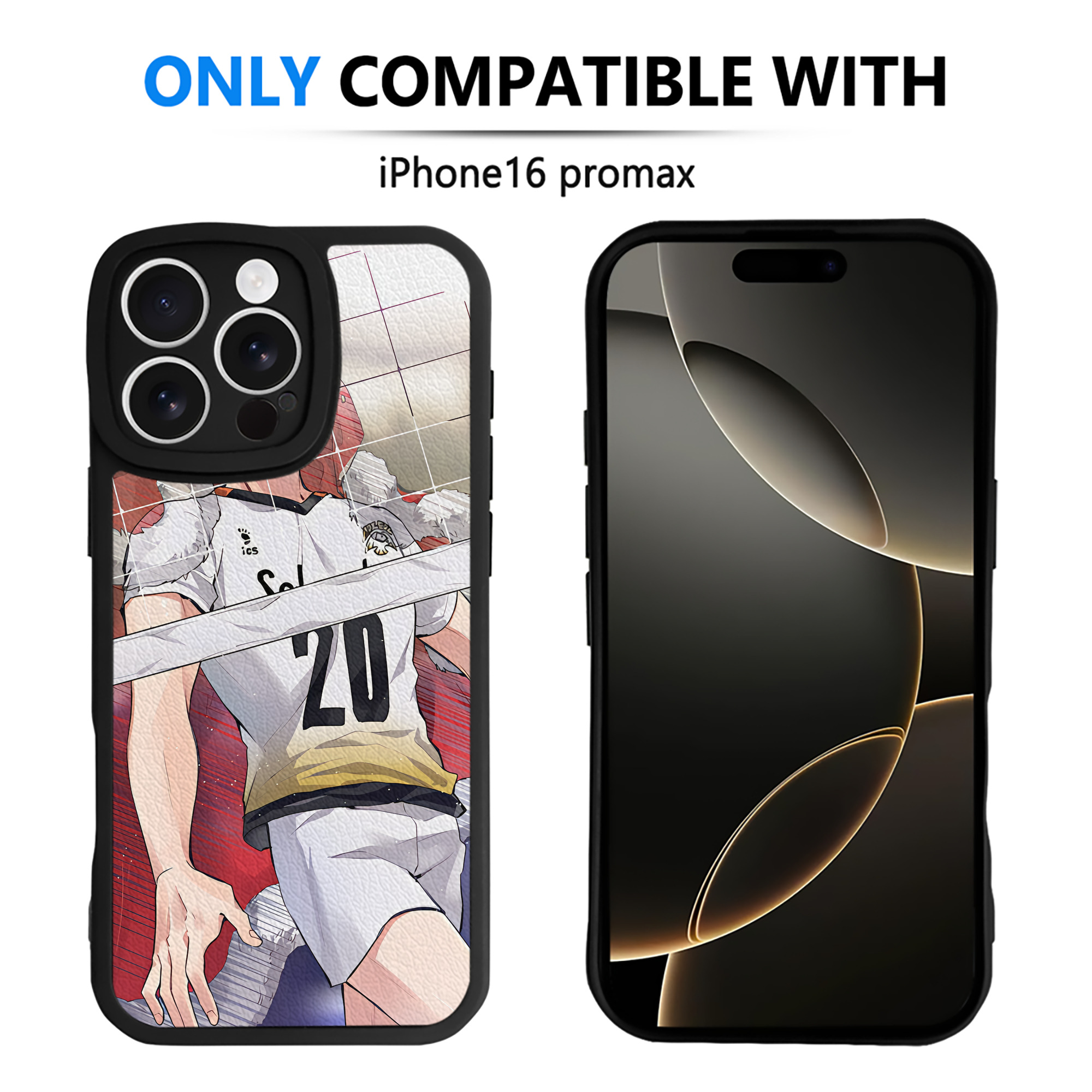 （画像用） ハイキュー!! Haikyu!! 【iPhone 16シリーズ対応】シリコンスマホケース（レザー調） 材質：シリコン